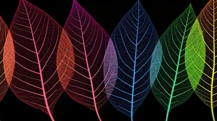 Transparent tree leaves, in beautiful not very bright colors