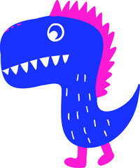 an illustration of cute dinosaur with vibrant color