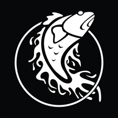 FISH FISHING mandarin LOGO vector
