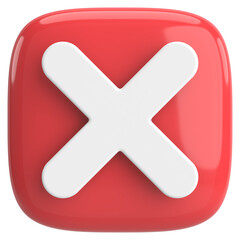 Fototapeta premium 3D close button. Cross sign. 3D illustration.