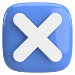 Fototapeta premium 3D close button. Cross sign. 3D illustration.