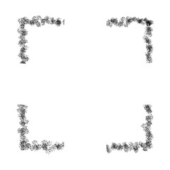 Black square frame element with line border png.	
