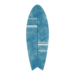 Blue watercolor surfboard.