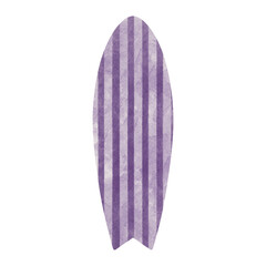 Purple watercolor surfboard.	
