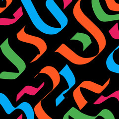 Black backgrounds and textures with colorful lines art creations, minimalist design with abstract organic shapes. retro psychedelic style and Groovy hippie 70s background