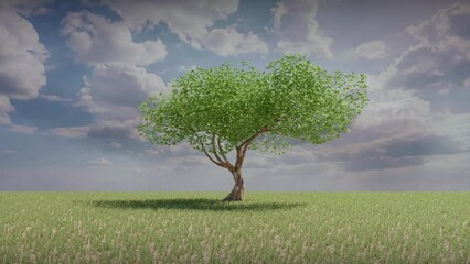 Climate change concept with changing environment 3d render