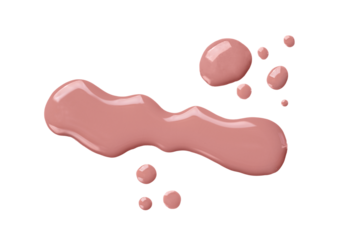 Liquid foundation isolated on transparent background. Swatch of liquid foundation or nail polish for design.