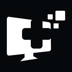 Obraz premium Online Medical Check Up Icon Vector - This icon is typically designed to represent an online medical check-up or consultation.