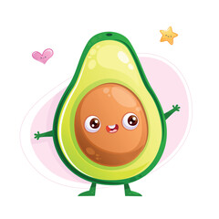 Happy smiling avocado