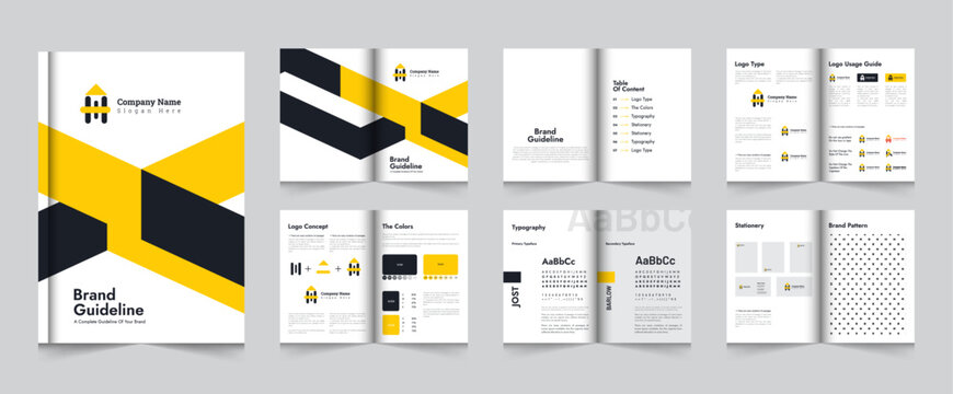 Brand Guideline Template Or Brand Style Guide Book Brochure Layout Template Design
