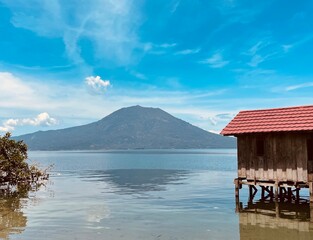 Ranau Lake and Seminung mountain South Sumatera Indonesia