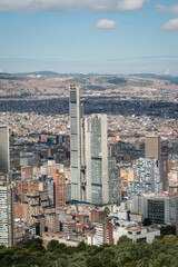 Fototapeta na wymiar Landscape of high buildings in Bogota, Colombia