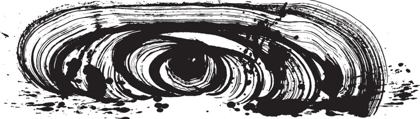 波　波しぶき　手書きの毛筆イラスト