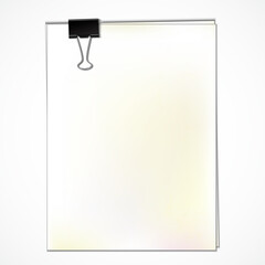 office papers with binder clip / vector illustration