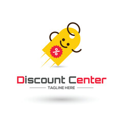 Discount offer sale price tag icon vector, flat cartoon off label red colored on rope, clearance symbol, special deal clearance sale tab sticker isolated