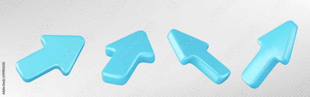 Poster 3d render mouse arrow cursor icon to click vector. realistic computer pointer symbol illustration. i