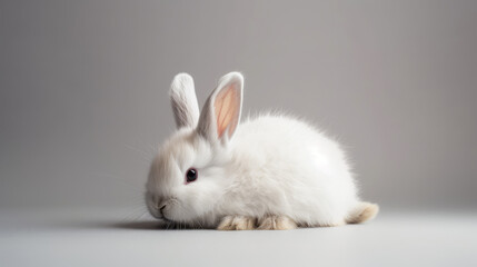Baby Rabbit, minimalistic background. Generative AI