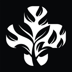 cross leaf icon vector