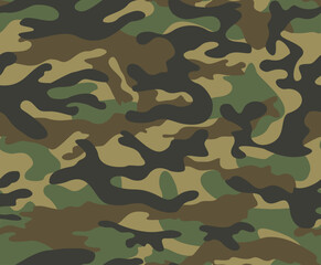 Fototapeta premium Green camouflage vector army pattern, urban trendy background for print clothes, paper, fabric
