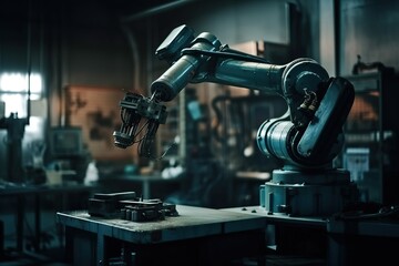 Fototapeta premium Automated robotic arm. Generative AI