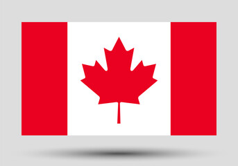 Flag of Canada vector illustration. Flag of Canada in weightlessness.