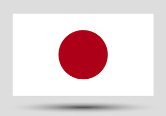 Flag of Japan vector illustration. Flag of Japan in weightlessness.