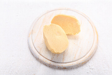 Raw shortcrust pastry , fresh prepared dough with flour