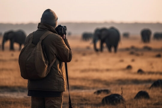 a photographer capturing the beauty of African wildlife. generative AI