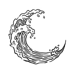 unique ocean wave illustration icon