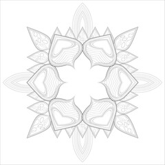 Mandala art for coloring book and art therapy. Doodle vector of flowers for coloring sheet for every age
