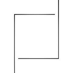 Black square frame element with line border png.	