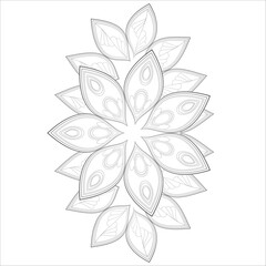 Mandala art for coloring book and art therapy. Doodle vector of flowers for coloring sheet for every age