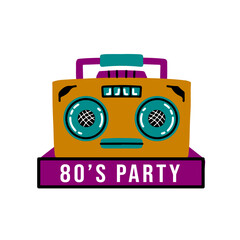 Flat Design Music Player Icon Vector Illustration