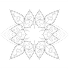 Mandala art for coloring book and art therapy. Doodle vector of flowers for coloring sheet for every age