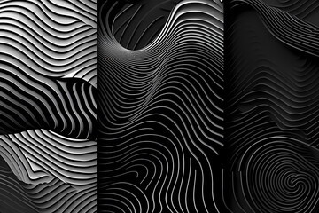 Minimalist black and white abstract patterns. generative AI