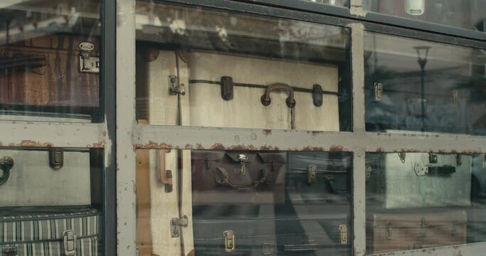Suitcases showcase in 4K