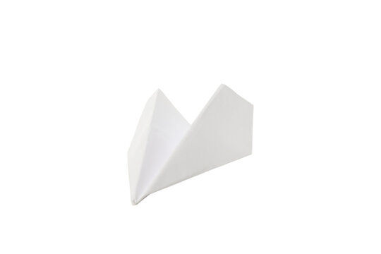 White paper plane isolated on white background