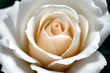 Close-up of a white rose, macro focus white rose photograph.