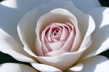 A close-up of a white rose. flower center.