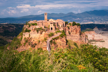Fototapeta premium Ancient town of Bagnoregio, Italy. Old village on hill with a bridge