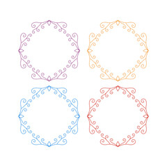 WEDDING DAY ORNAMENTAL LABELS, TAGS COLLECTION ISOLATED ON WHITE