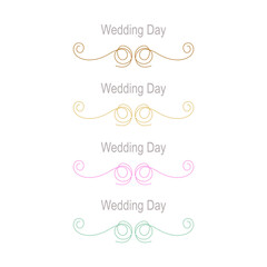 WEDDING DAY ORNAMENTAL LABELS, TAGS COLLECTION ISOLATED ON WHITE