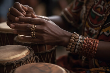 traditional African drums during an African Liberation Day. generative AI