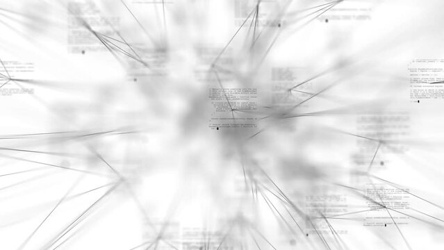 Immersing yourself in a neural network. Data loading in progress. White background.