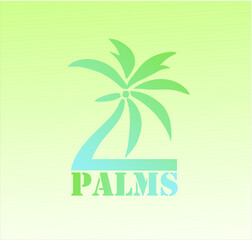 Palm tree logo icon illustration design, with gradient modern style
