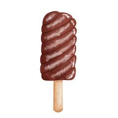 Chocolate ice cream watercolor.