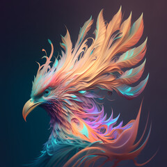 Obraz premium phoenix animal abstract wallpaper in pastel colors generative ai, Create a high-level image, Create a high-level image