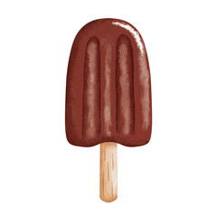 Chocolate ice cream watercolor.