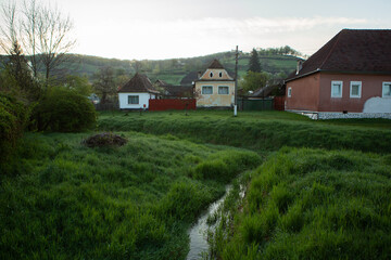 Biertan a very beautiful medieval village in Transylvania, Romania. A historical town in Romania that has preserved the Frankish and Gothic architectural style. Travel photo.