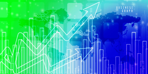 2d rendering Stock market online business concept. business Graph 